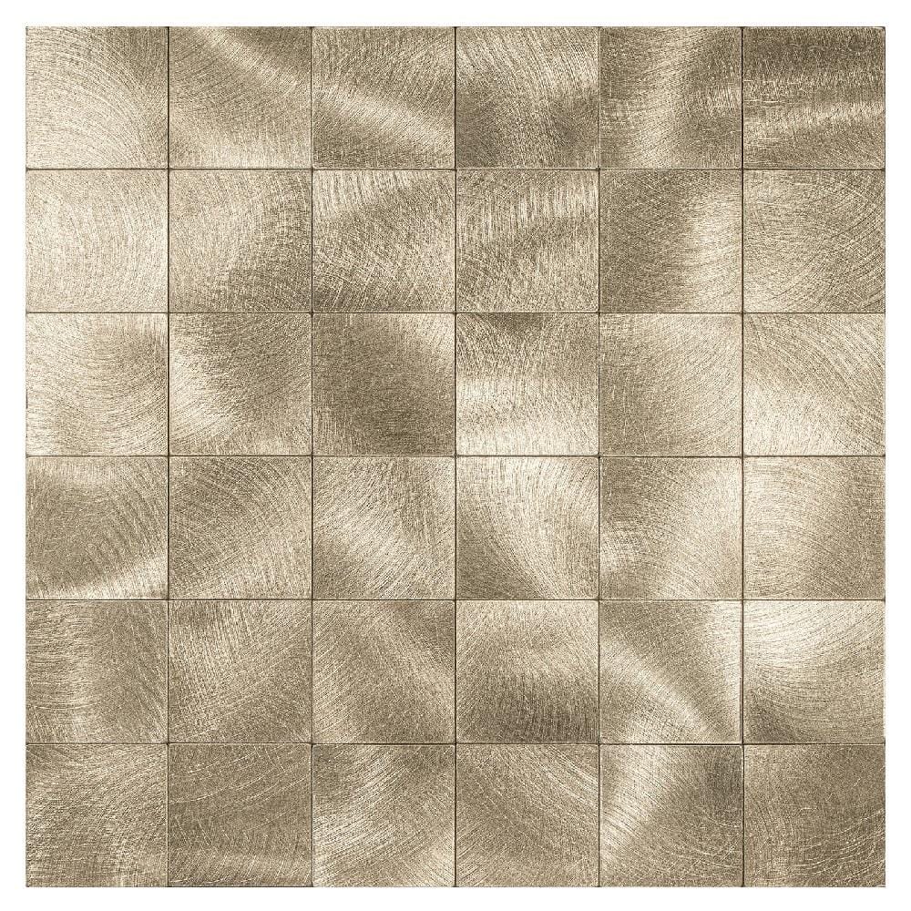 TARA PEEL & STICK ALUMINIUM WALL STICKER 30X30CM GOLD SQ 2S