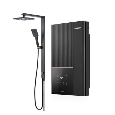 LIVINOX SHOWER HEATER DC PUMP RAIN SHOWER LWH-LS800-DC-RMB MATTE BLACK