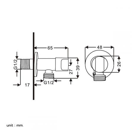 RASLAND 1-WAY STOP VALVE RA C322-C451 CHROME