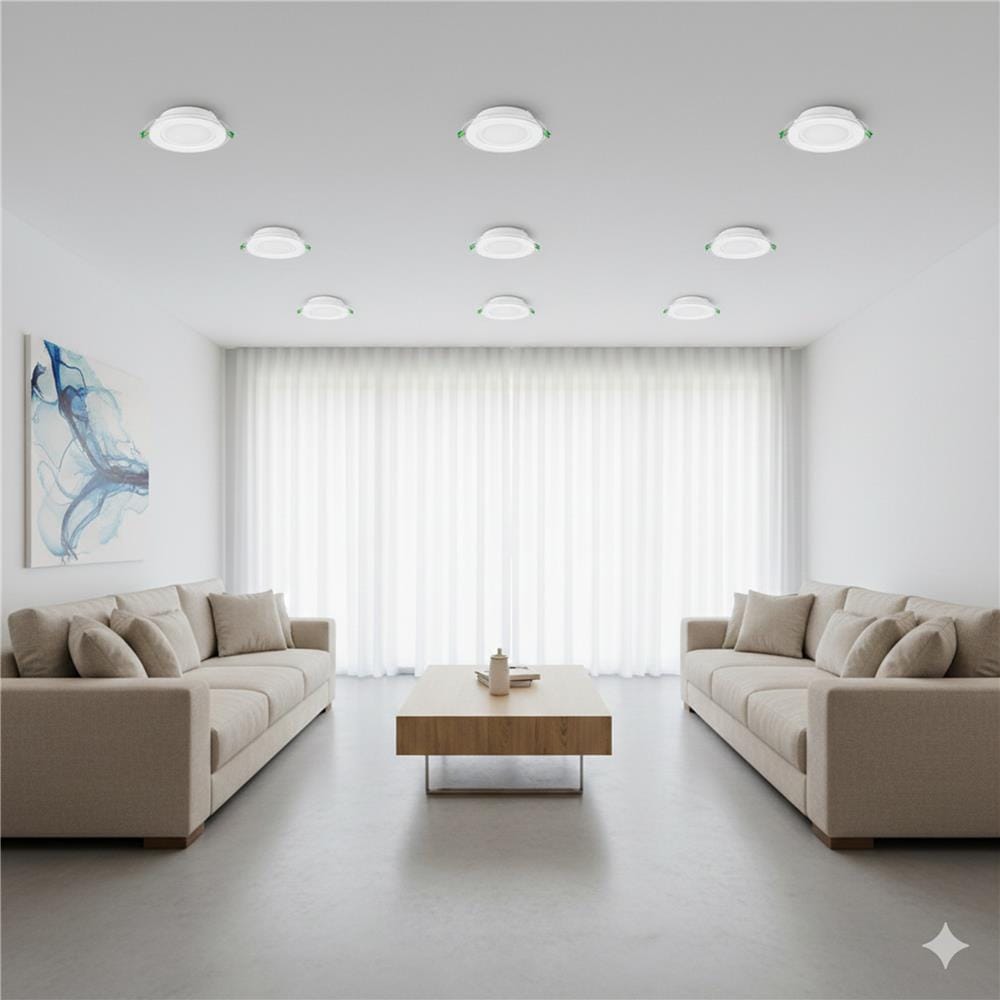 YETPLUS LED RECESSED DOWNLIGHT 5017 18W 3-COLOR GLASS ROUND