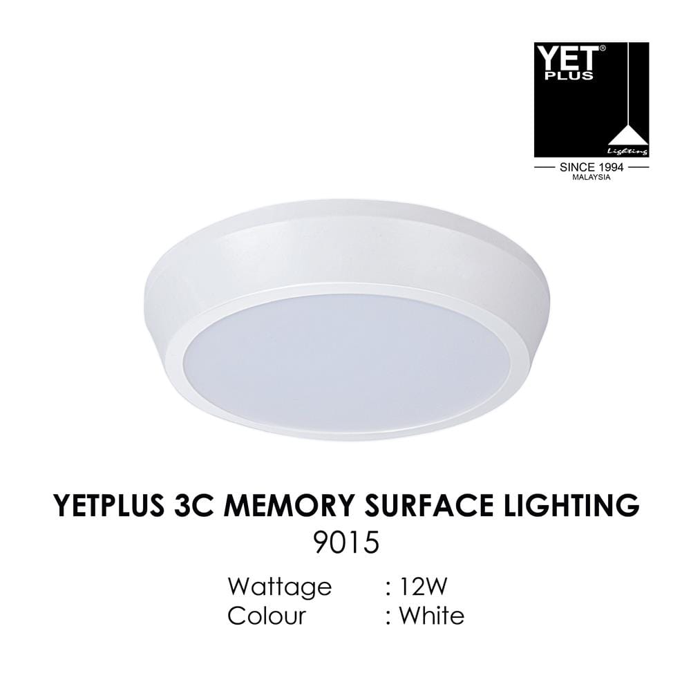 YETPLUS LED SURFACE DOWNLIGHT 9015 12W 3-COLOR WHITE ROUND