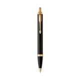 PARKER IM BLACK LACQUER GOLD TRIM BALLPOINT PEN MEDIUM BLACK TB