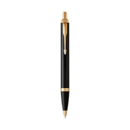 PARKER IM BLACK LACQUER GOLD TRIM BALLPOINT PEN MEDIUM BLACK TB