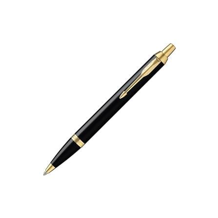 PARKER IM BLACK LACQUER GOLD TRIM BALLPOINT PEN MEDIUM BLACK TB