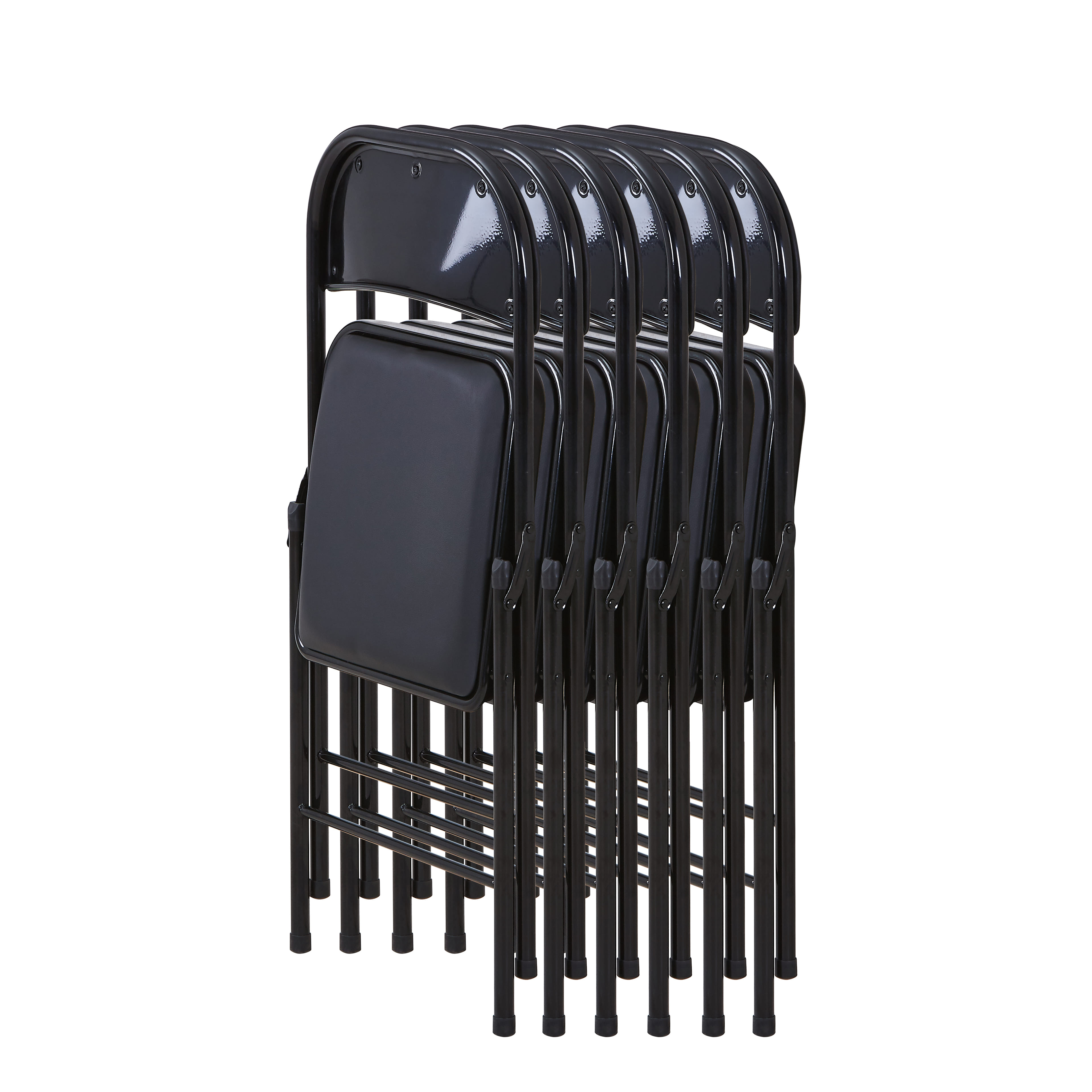 FOLDING CHAIR FOLK PU BLACK