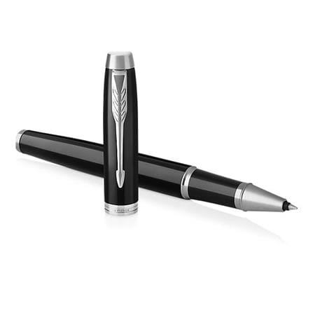 PARKER IM BLACK LACQUER CHROME TRIM ROLLERBALL PEN HD TB
