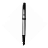 PARKER IM MATTE GREY BLACK TRIM FOUNTAIN PEN FINE+CONVERTER TB