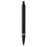 PARKER IM VIBRANT RING AMETHYST PURPLE BLACK TRIM BALLPOINT PEN MEDIUM BLACK TB