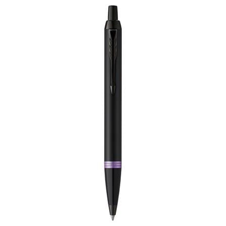 PARKER IM VIBRANT RING AMETHYST PURPLE BLACK TRIM BALLPOINT PEN MEDIUM BLACK TB