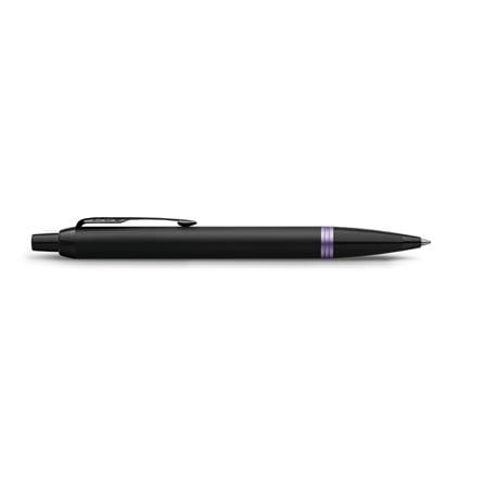 PARKER IM VIBRANT RING AMETHYST PURPLE BLACK TRIM BALLPOINT PEN MEDIUM BLACK TB