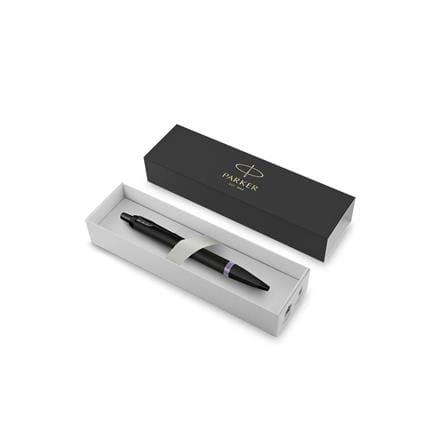 PARKER IM VIBRANT RING AMETHYST PURPLE BLACK TRIM BALLPOINT PEN MEDIUM BLACK TB