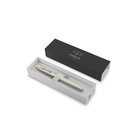 PARKER IM MONO CHAMPAGNE ROLLERBALL PEN MEDIUM BLACK TB
