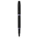 PARKER IM VIBRANT RING AMETHYST PURPLE BLACK TRIM FOUNTAIN PEN FINE+CONVERTER TB