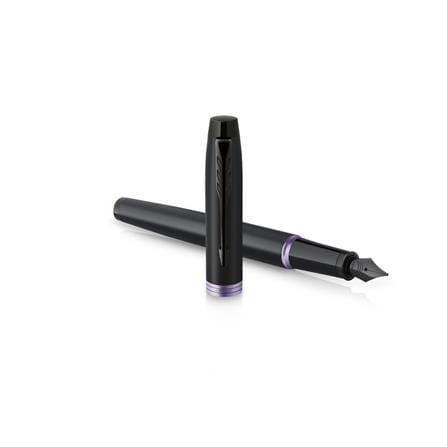 PARKER IM VIBRANT RING AMETHYST PURPLE BLACK TRIM FOUNTAIN PEN FINE+CONVERTER TB