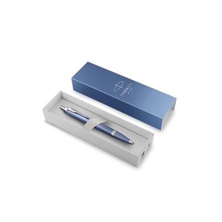 PARKER IM RITUAL BLUE CHROME TRIM BALLPOINT PEN MEDIUM BLACK TB