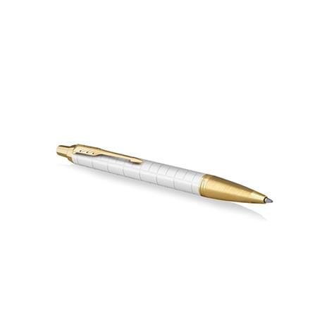 PARKER IM PREMIUM PEARL GOLD TRIM BALLPOINT PEN MEDIUM BLACK TB