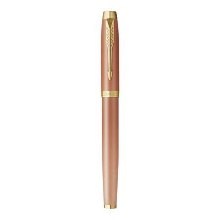 PARKER IM RITUAL ORANGE GOLD TRIM ROLLERBALL PEN PEN MEDIUM BLACK TB