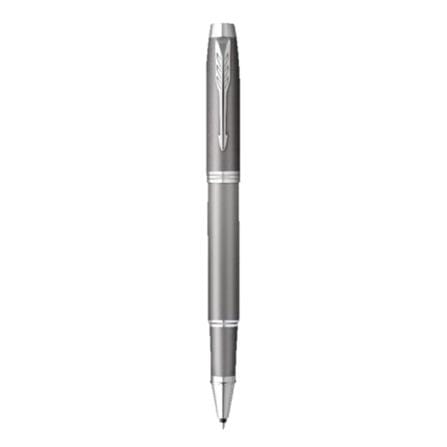 PARKER IM RITUAL GREY CHROME TRIM ROLLERBALL PEN MEDIUM BLACK TB