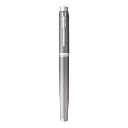 PARKER IM RITUAL GREY CHROME TRIM ROLLERBALL PEN MEDIUM BLACK TB
