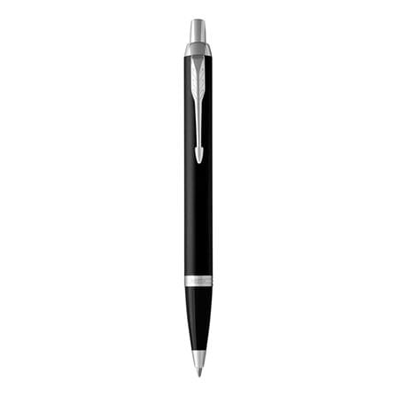 PARKER IM MATTE BLACK CHROME TRIM BALLPOINT PEN MEDIUM BLACK TB