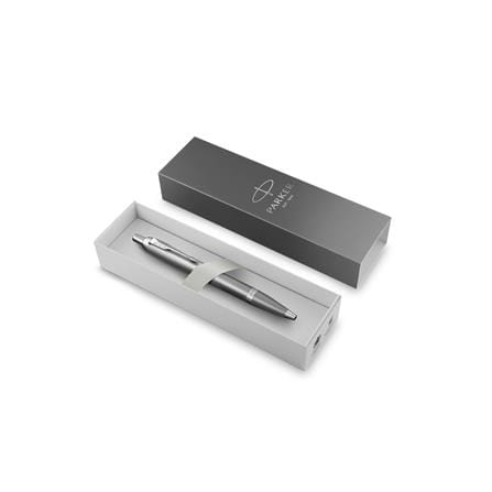 PARKER IM RITUAL GREY CHROME TRIM BALLPOINT PEN MEDIUM BLACK TB