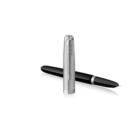 PARKER 51 BLACK CHROME TRIM FOUNTAIN PEN FINE+CONVERTER TB