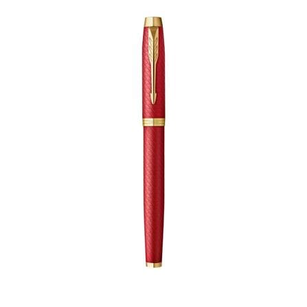 PARKER IM PREMIUM RED GOLD TRIM ROLLERBALL PEN TB