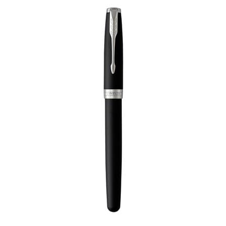 PARKER SONNET BLACK CHROME TRIM ROLLERBALL PEN HD TB