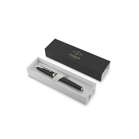 PARKER IM MATTE BLACK CHROME TRIM ROLLERBALL PEN TB