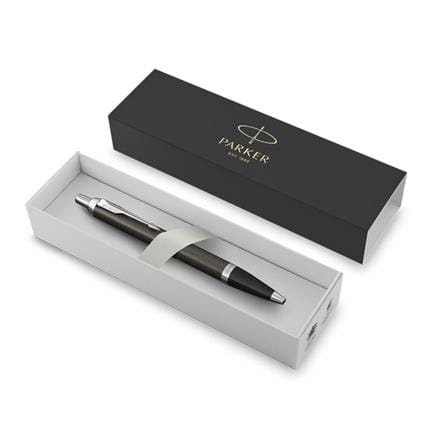 PARKER IM DARK ESPRESSO CHROME TRIM BALLPOINT PEN MEDIUM BLACK TB