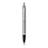 PARKER IM BRUSHED METAL STAINLESS STEEL C.TRIM BALLPOINT PEN MEDIUM BLACK TB