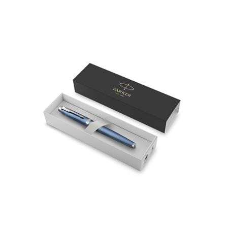 PARKER IM PREMIUM BLUE GREY CHROME TRIM ROLLERBALL PEN TB