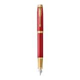 PARKER IM PREMIUM RED GOLD TRIM FOUNTAIN PEN FINE+CONVERTER TB
