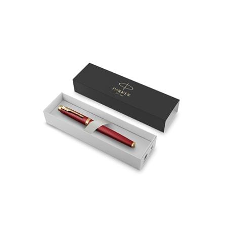 PARKER IM PREMIUM RED GOLD TRIM FOUNTAIN PEN FINE+CONVERTER TB
