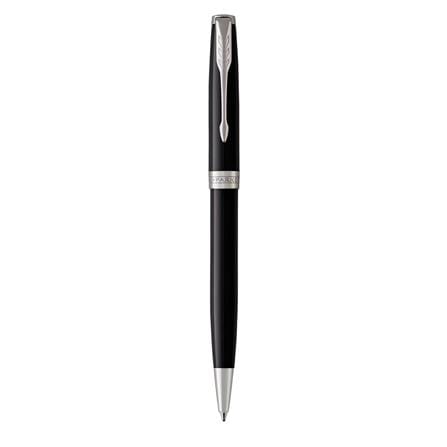 PARKER SONNET BLACK CHROME TRIM BALLPOINT PEN MEDIUM BLACK TB