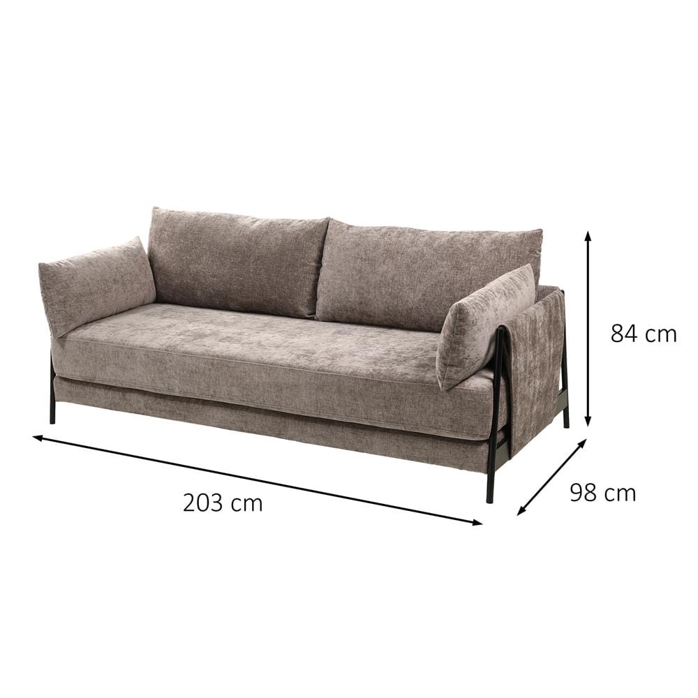 SOFA 3 SEATERS FURDINI SF471 FABRIC GREY