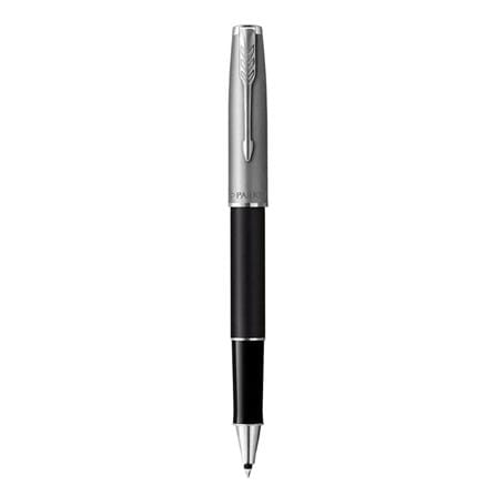 PARKER SONNET BLACK SANDBLASTED CHROME TRIM ROLLERBALL PEN TB
