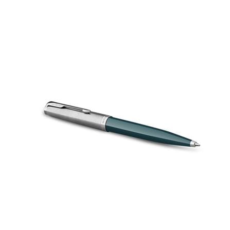 PARKER 51 TEAL BLUE CHROME TRIM BALLPOINT PEN MEDIUM BLACK TB