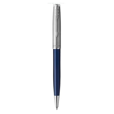 PARKER SONNET BLUE SANDBLASTED CHROME TRIM BALLPOINT PEN MEDIUM BLACK TB