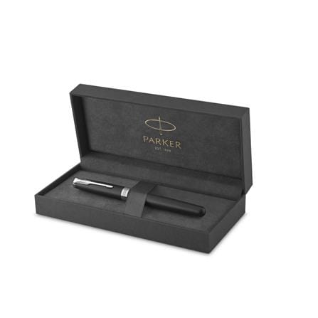 PARKER SONNET MATTE BLACK CHROME TRIM ROLLERBALL PEN HD TB