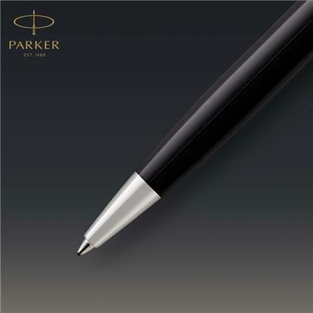 PARKER SONNET MATTE BLACK CHROME TRIM BALLPOINT PEN MEDIUM BLACK TB