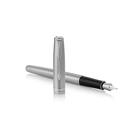 PARKER SONNET STAINLESS STEEL CHROME TRIM FOUNTAIN PEN FINE TB