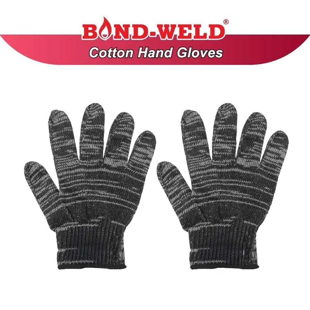 BOND-WELD COTTON HAND GLOVES (+/-300g) 1 DOZEN BLACK B-300DZ