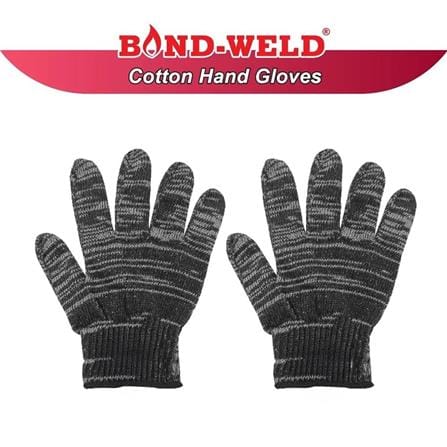 BOND-WELD COTTON HAND GLOVES (+/-300g) 1 DOZEN BLACK B-300DZ