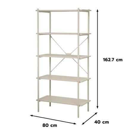 5-TIER SHELVING UNIT FURDINI SECA BS-1741H 80CM CREAM