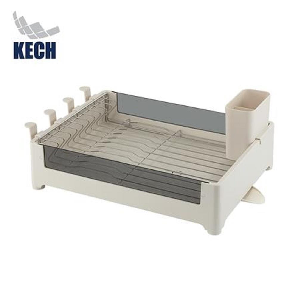 DISH RACK PLASTIC+TEMPERGLASS 1TIER NOAR KECH 32.3X46.3X18CM