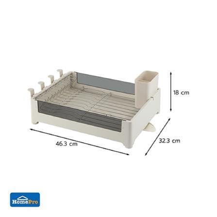 DISH RACK PLASTIC+TEMPERGLASS 1TIER NOAR KECH 32.3X46.3X18CM