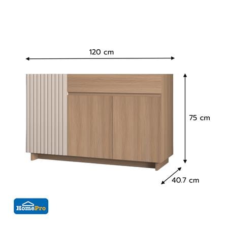 CABINET WITH 3 DOORS FURDINI RIPPLE 120CM GREY OAK/CREAM