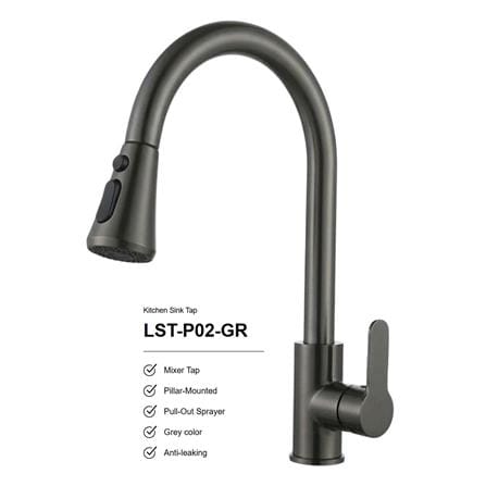 LIVINOX PULL OUT SINK FAUCET LST-P02-GR GREY