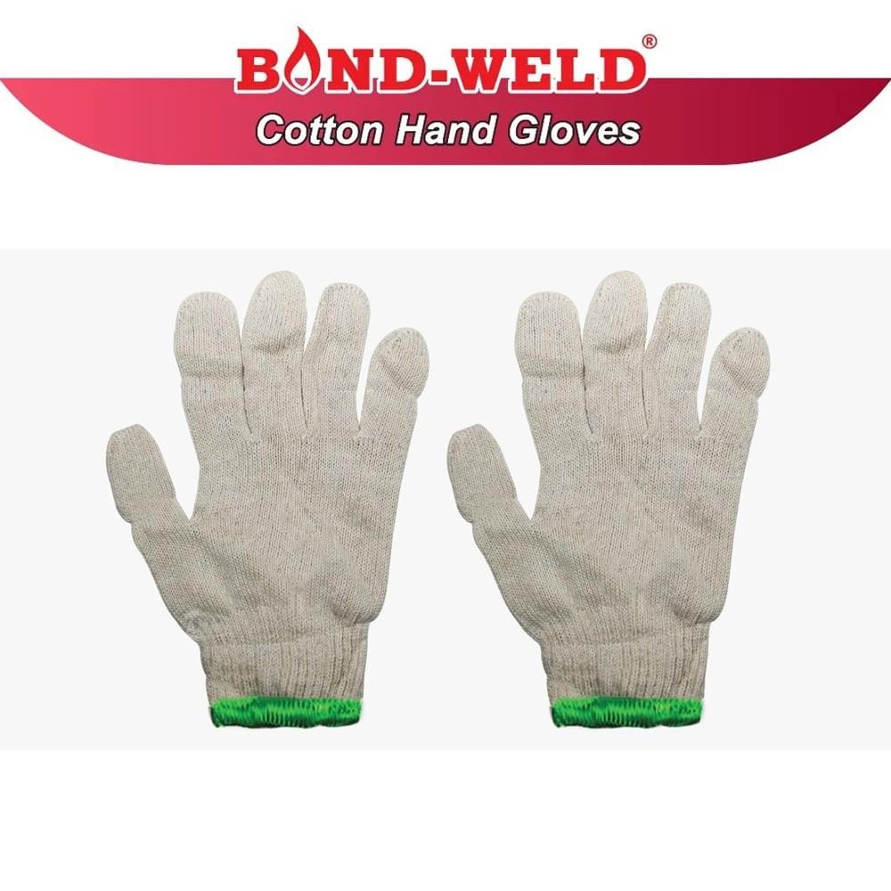 BOND-WELD COTTON HAND GLOVES (+/-400g) 1 DOZEN GREEN B-104DZ